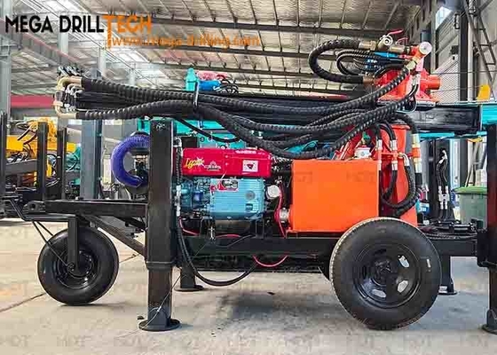 Tekerlekli Römork Entegre Su Sondajı Makinesi Küçük Taşınabilir Hidrolik